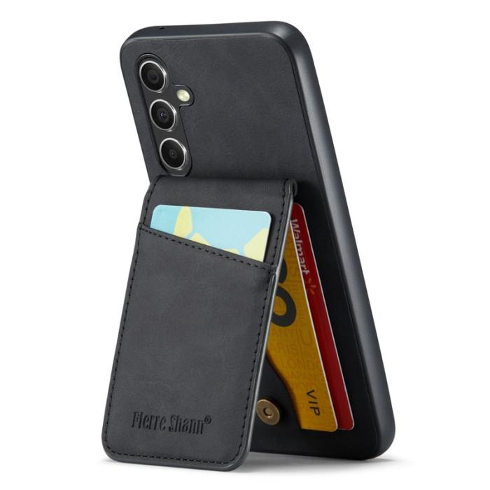 FIERRE SHANN - FIERRE SHANN Samsung Galaxy S23 FE Fodral PU Läder - Svart