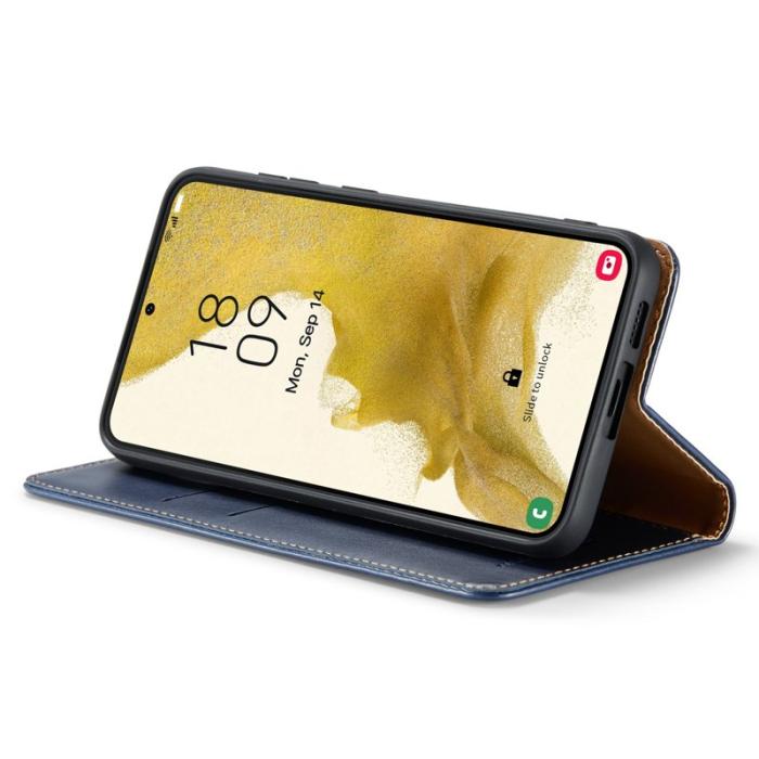 FIERRE SHANN - FIERRE SHANN Samsung Galaxy S23 Fodral - Äkta läder - Blå