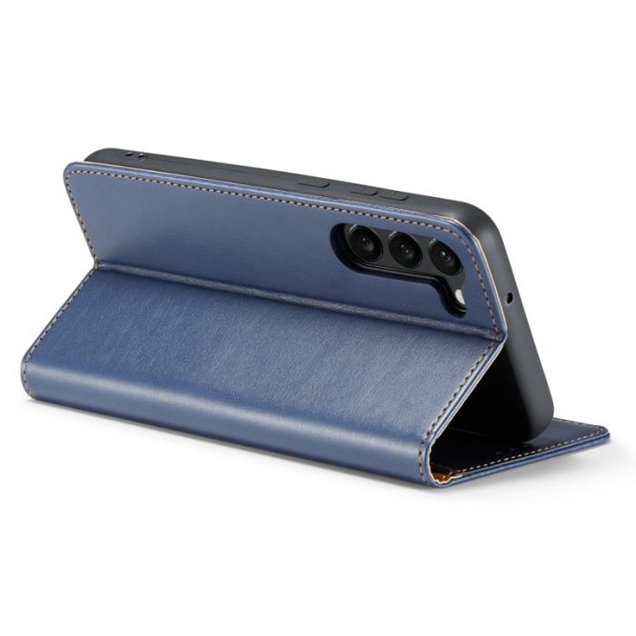 FIERRE SHANN - FIERRE SHANN Samsung Galaxy S23 Fodral - Äkta läder - Blå