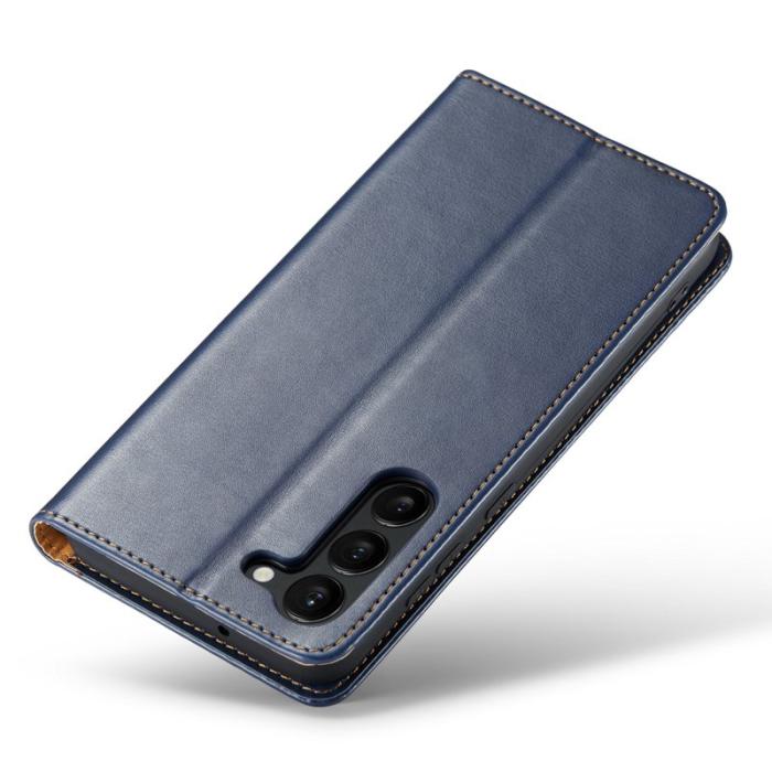 FIERRE SHANN - FIERRE SHANN Samsung Galaxy S23 Fodral - Äkta läder - Blå