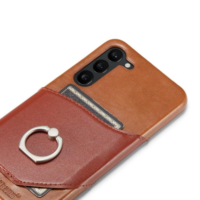 FIERRE SHANN - FIERRE SHANN Samsung Galaxy S23 Fodral Äkta läder - Brun