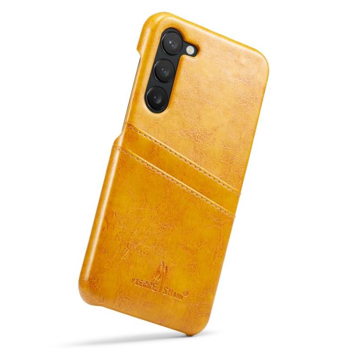 FIERRE SHANN - FIERRE SHANN Samsung Galaxy S23 Fodral Äkta läder - Gul