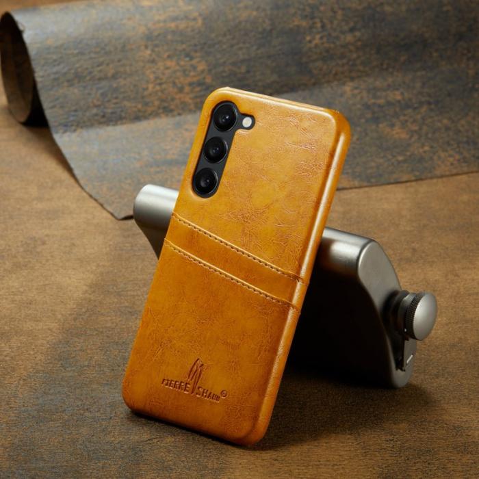 FIERRE SHANN - FIERRE SHANN Samsung Galaxy S23 Fodral Äkta läder - Gul