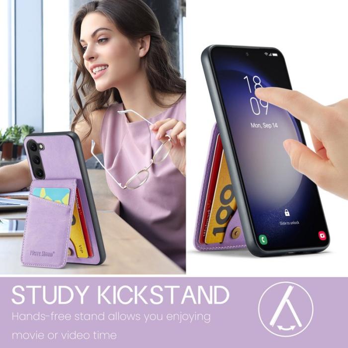 FIERRE SHANN - FIERRE SHANN Samsung Galaxy S23+ Fodral Äkta läder - Lila