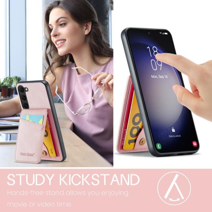 FIERRE SHANN - FIERRE SHANN Samsung Galaxy S23+ Fodral Äkta läder - Pink