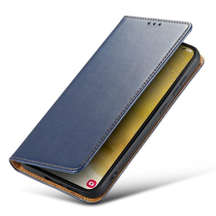 FIERRE SHANN - FIERRE SHANN Samsung Galaxy S23+ Fodral PU Läder - Blå