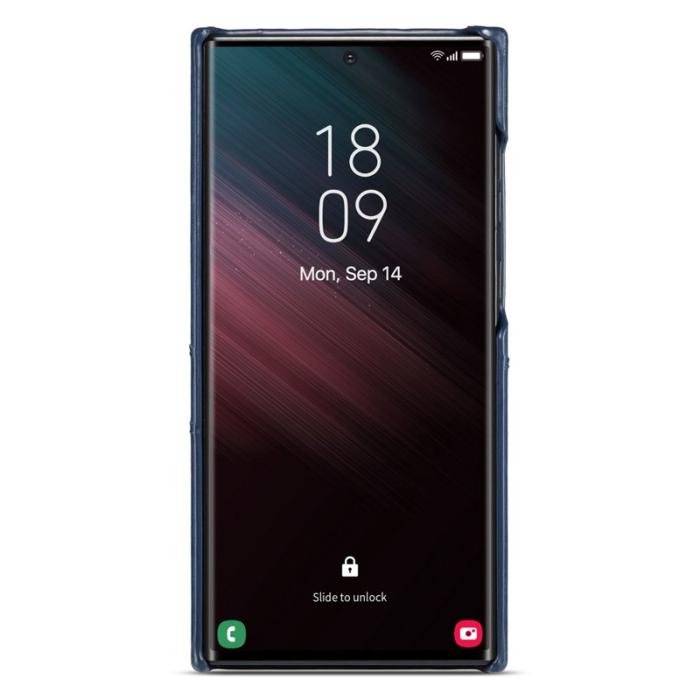 FIERRE SHANN - FIERRE SHANN Samsung Galaxy S23 Ultra Fodral Äkta läder - Blå