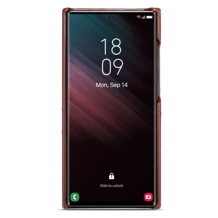 FIERRE SHANN - FIERRE SHANN Samsung Galaxy S23 Ultra Fodral Äkta läder - Brun