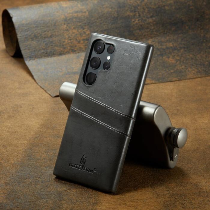 FIERRE SHANN - FIERRE SHANN Samsung Galaxy S23 Ultra Fodral Äkta läder - Grå