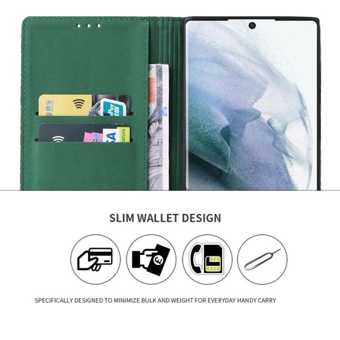 FIERRE SHANN - FIERRE SHANN Samsung Galaxy S23 Ultra Fodral Äkta läder - Grön