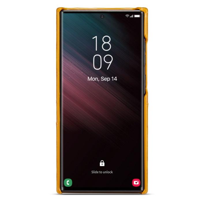 FIERRE SHANN - FIERRE SHANN Samsung Galaxy S23 Ultra Fodral Äkta läder - Gul