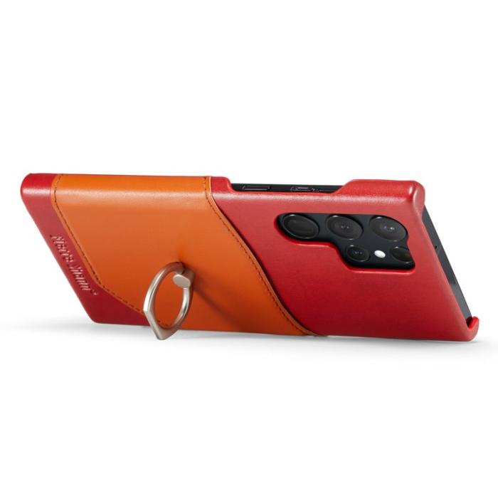 FIERRE SHANN - FIERRE SHANN Samsung Galaxy S23 Ultra Fodral Äkta läder - Röd