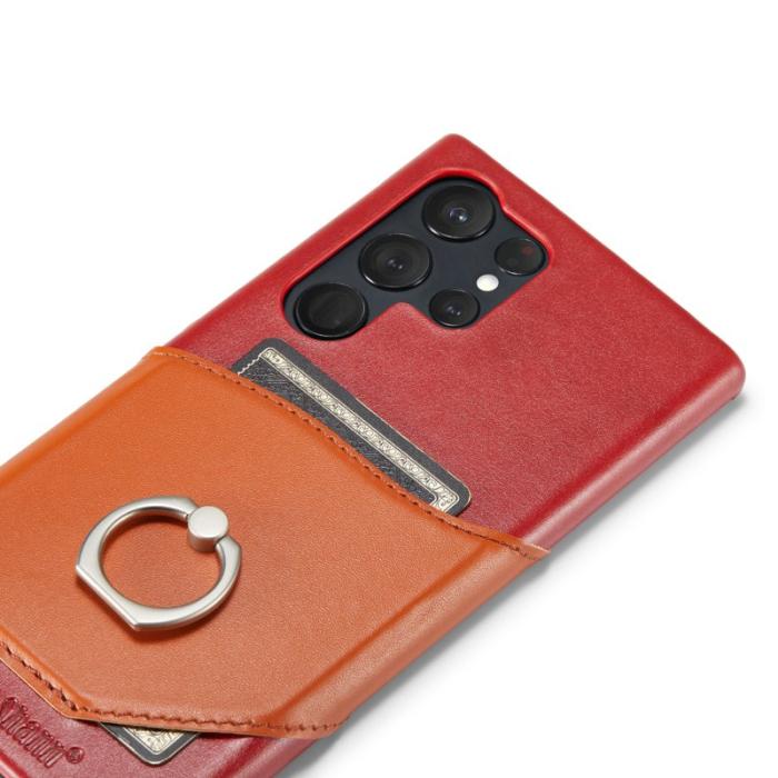 FIERRE SHANN - FIERRE SHANN Samsung Galaxy S23 Ultra Fodral Äkta läder - Röd