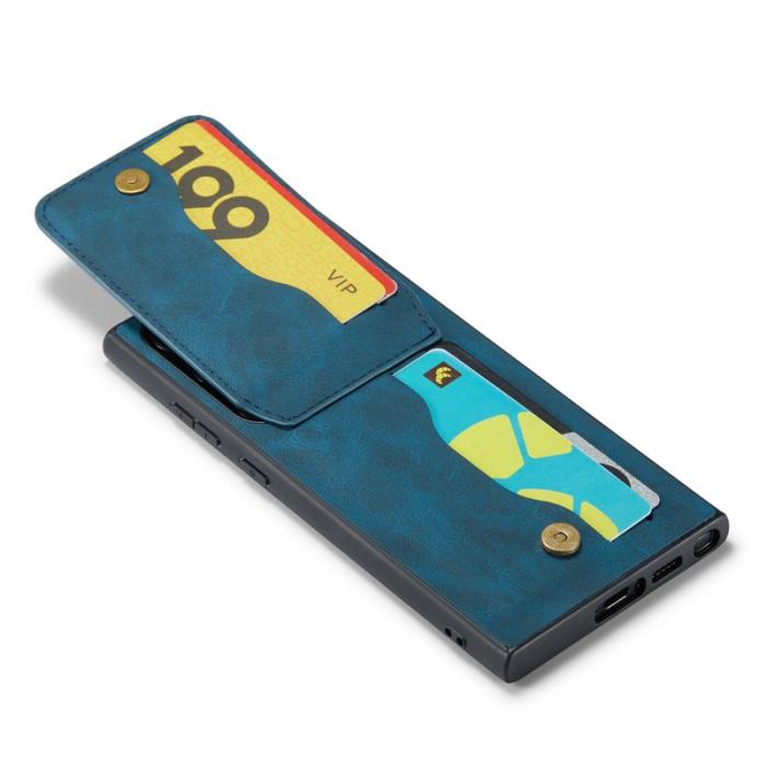 FIERRE SHANN - FIERRE SHANN Samsung Galaxy S23 Ultra Fodral PU Läder - Blå