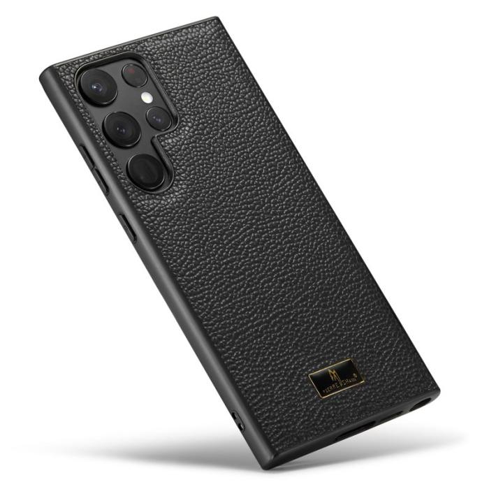 FIERRE SHANN - FIERRE SHANN Samsung Galaxy S23 Ultra Fodral PU Läder - Litchi