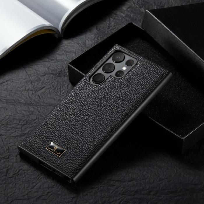 FIERRE SHANN - FIERRE SHANN Samsung Galaxy S23 Ultra Fodral PU Läder - Litchi