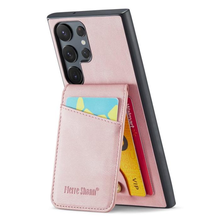 FIERRE SHANN - FIERRE SHANN Samsung Galaxy S23 Ultra Fodral PU Läder - Pink