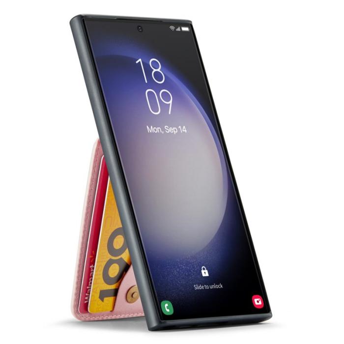 FIERRE SHANN - FIERRE SHANN Samsung Galaxy S23 Ultra Fodral PU Läder - Pink