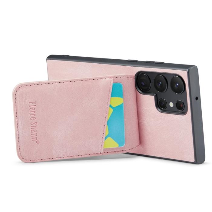 FIERRE SHANN - FIERRE SHANN Samsung Galaxy S23 Ultra Fodral PU Läder - Pink