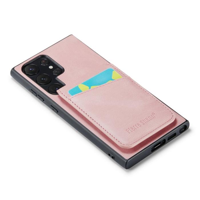 FIERRE SHANN - FIERRE SHANN Samsung Galaxy S23 Ultra Fodral PU Läder - Pink
