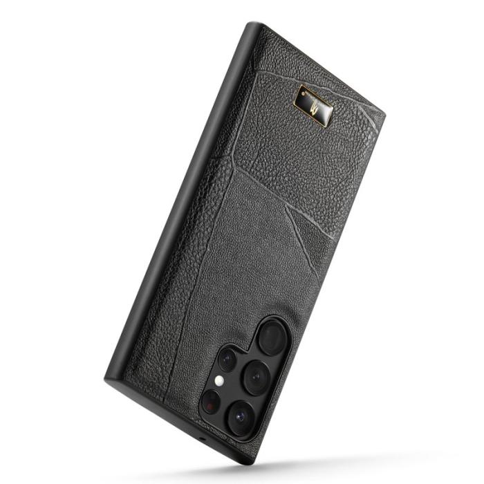 FIERRE SHANN - FIERRE SHANN Samsung Galaxy S23 Ultra Fodral PU Läder - Randig