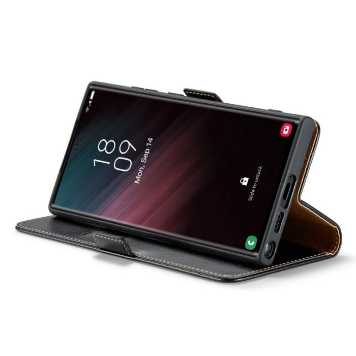 FIERRE SHANN - FIERRE SHANN Samsung Galaxy S23 Ultra Fodral PU Läder - Svart