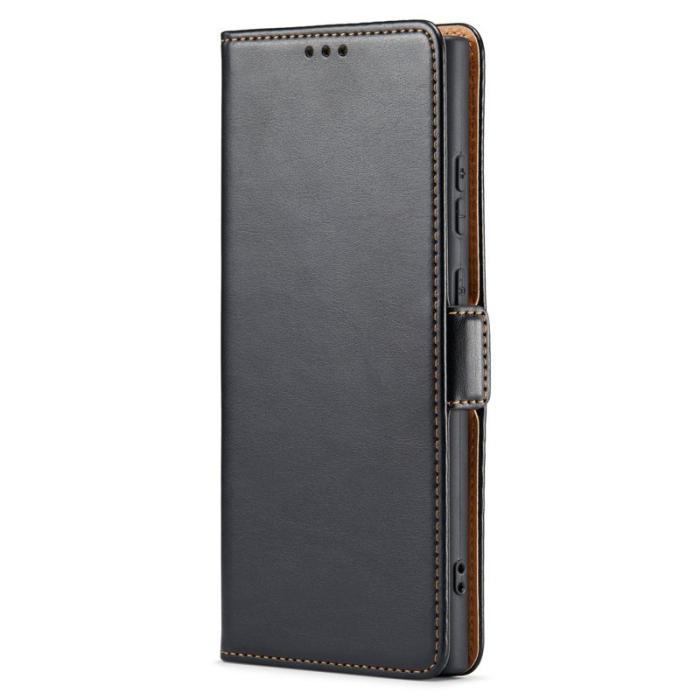 FIERRE SHANN - FIERRE SHANN Samsung Galaxy S23 Ultra Fodral PU Läder - Svart