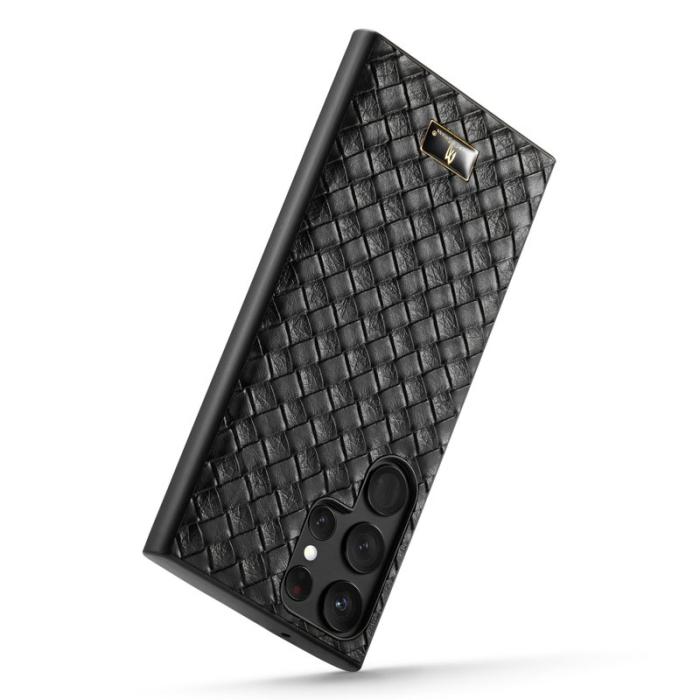 FIERRE SHANN - FIERRE SHANN Samsung Galaxy S23 Ultra Fodral PU Läder - Vit