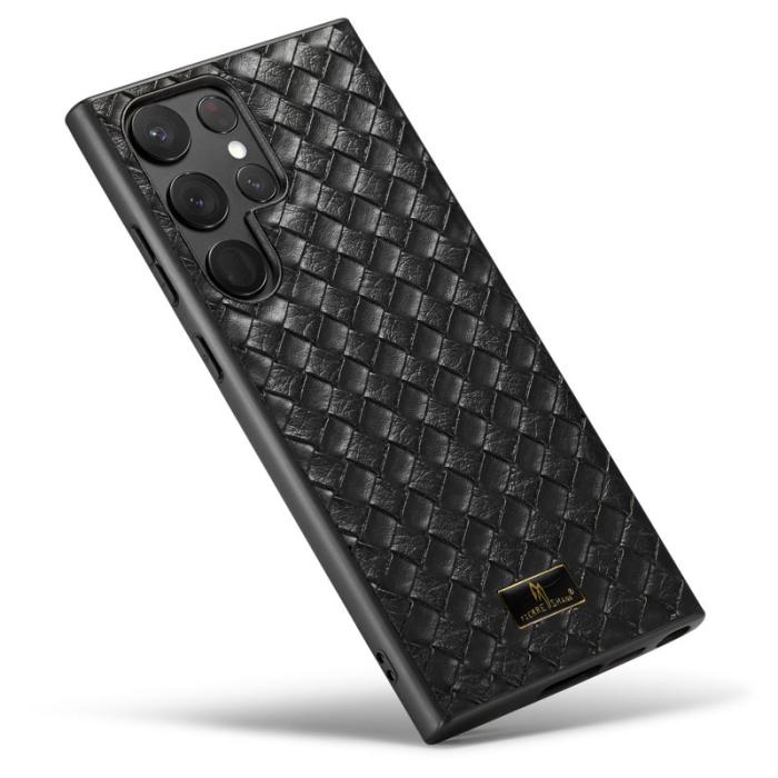 FIERRE SHANN - FIERRE SHANN Samsung Galaxy S23 Ultra Fodral PU Läder - Vit