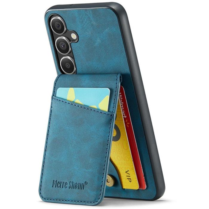 FIERRE SHANN - FIERRE SHANN Samsung Galaxy S24 FE Fodral Äkta läder - Blå