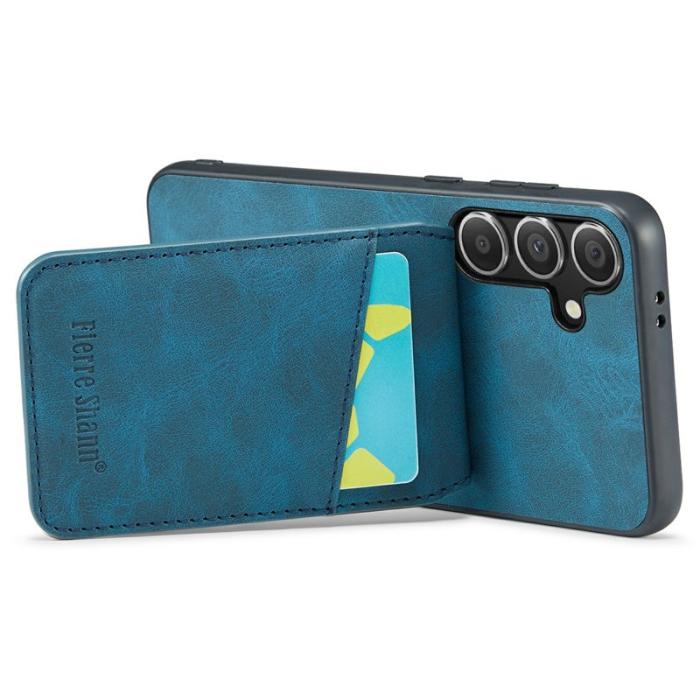 FIERRE SHANN - FIERRE SHANN Samsung Galaxy S24 FE Fodral Äkta läder - Blå