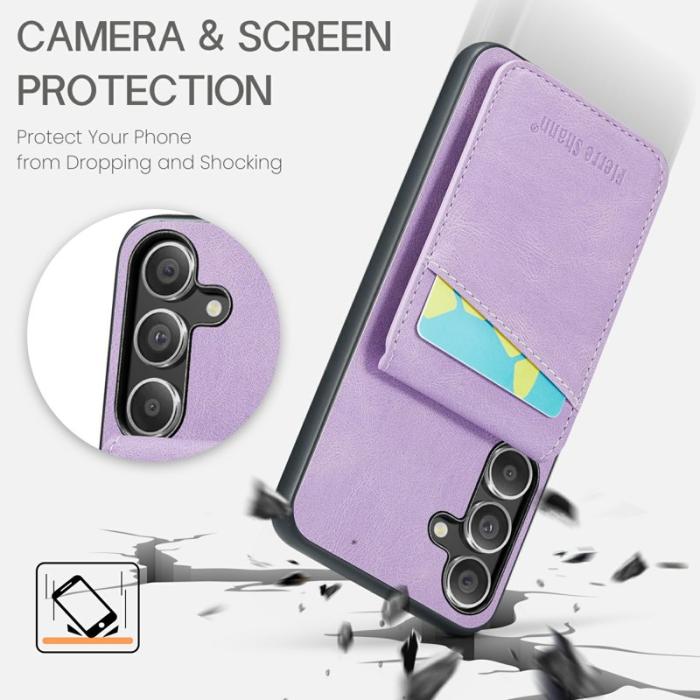 FIERRE SHANN - FIERRE SHANN Samsung Galaxy S24 FE Fodral Äkta läder - Lila