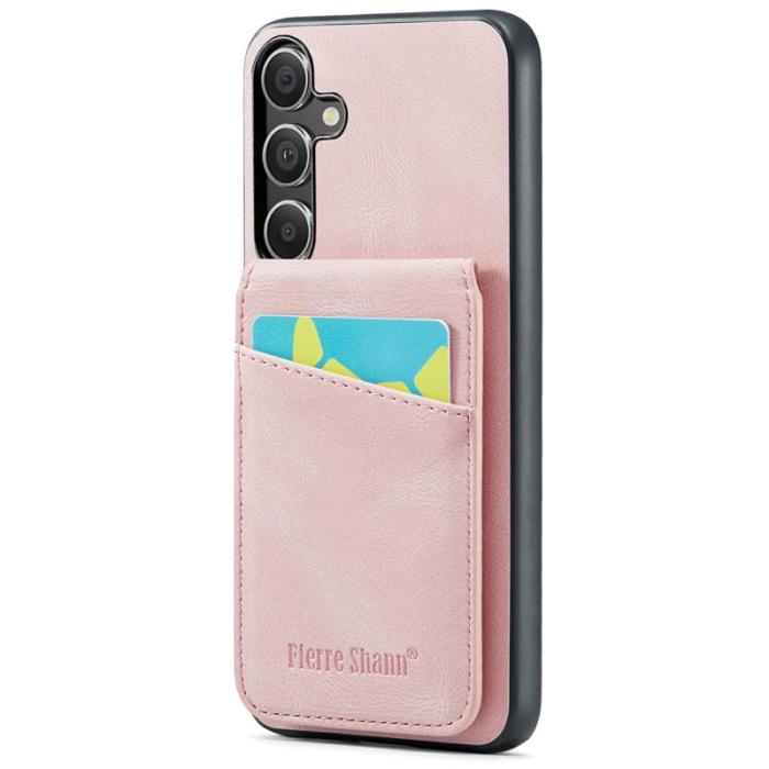 FIERRE SHANN - FIERRE SHANN Samsung Galaxy S24 FE Fodral Äkta läder - Rosa