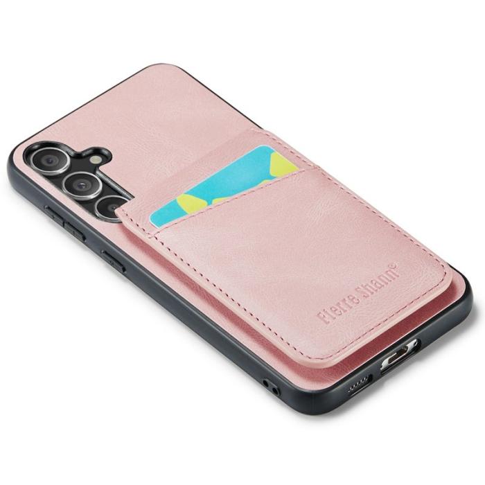 FIERRE SHANN - FIERRE SHANN Samsung Galaxy S24 FE Fodral Äkta läder - Rosa