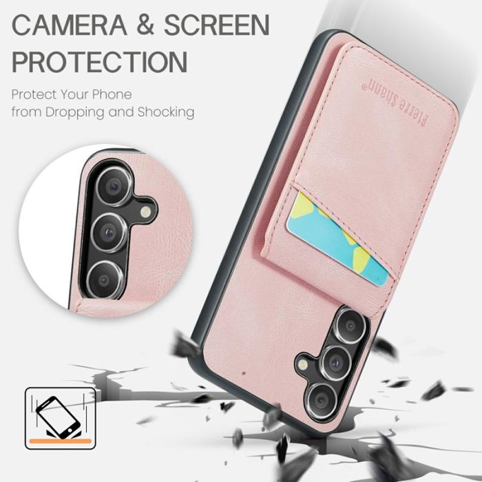 FIERRE SHANN - FIERRE SHANN Samsung Galaxy S24 FE Fodral Äkta läder - Rosa