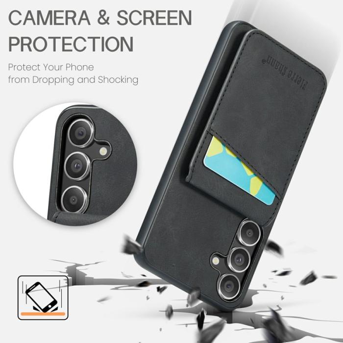 FIERRE SHANN - FIERRE SHANN Samsung Galaxy S24 FE Fodral Äkta läder - Svart