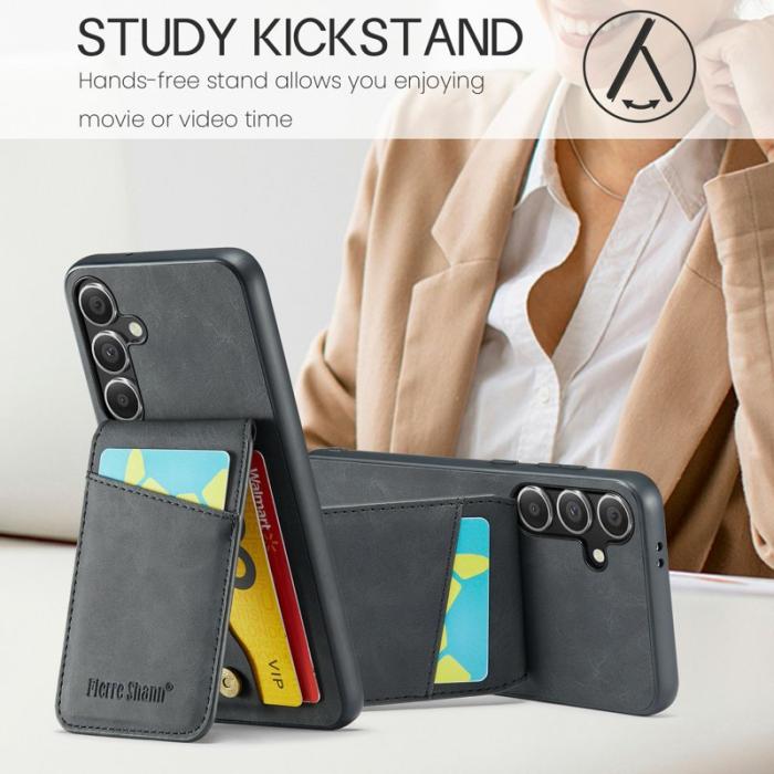 FIERRE SHANN - FIERRE SHANN Samsung Galaxy S24 FE Fodral Äkta läder - Svart