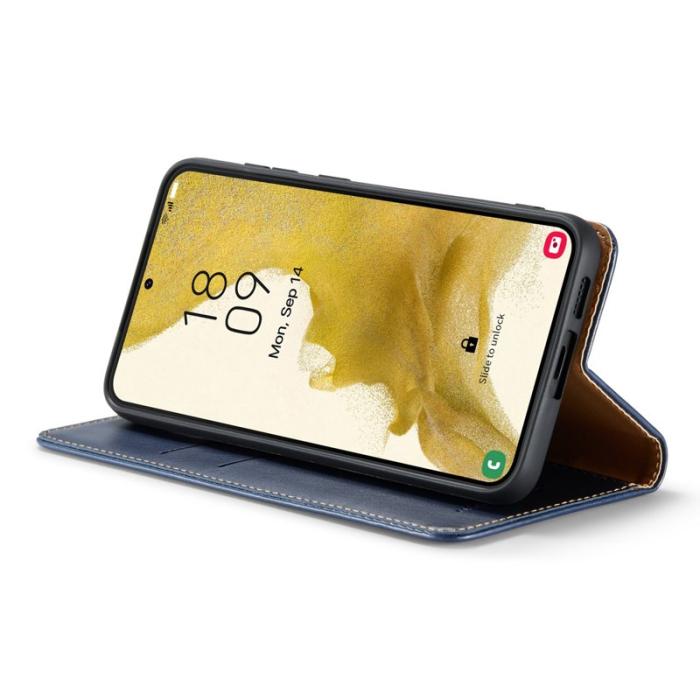 FIERRE SHANN - FIERRE SHANN Samsung Galaxy S24 Fodral PU Läder - Blå