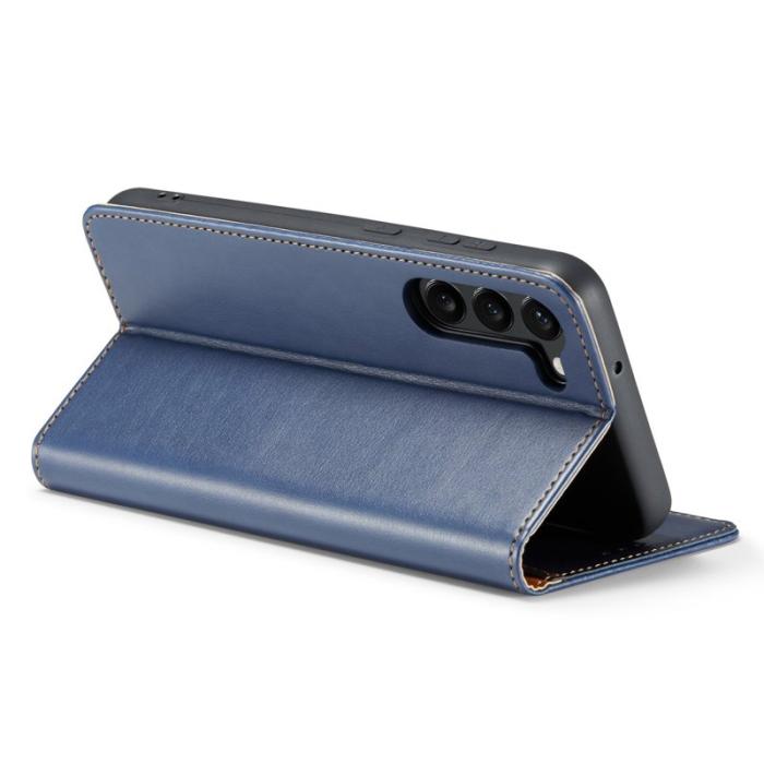 FIERRE SHANN - FIERRE SHANN Samsung Galaxy S24 Fodral PU Läder - Blå