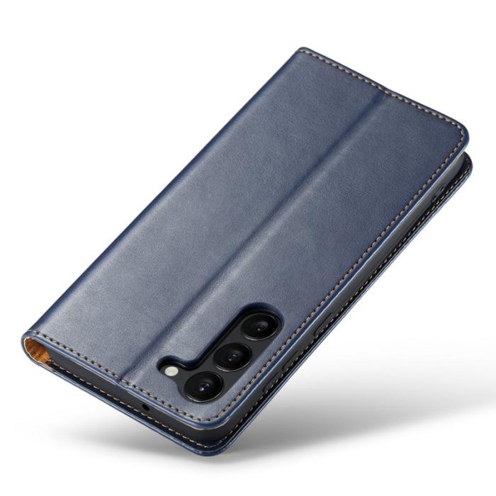 FIERRE SHANN - FIERRE SHANN Samsung Galaxy S24 Fodral PU Läder - Blå