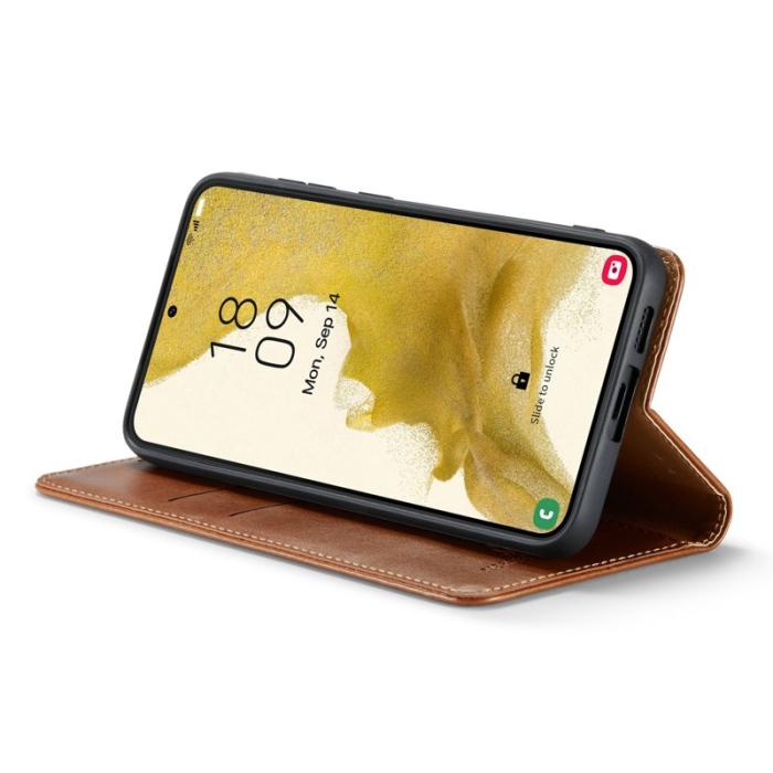 FIERRE SHANN - FIERRE SHANN Samsung Galaxy S24 Fodral PU Läder - Brun