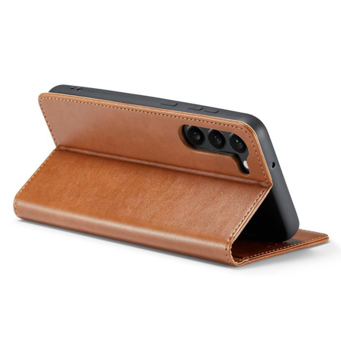 FIERRE SHANN - FIERRE SHANN Samsung Galaxy S24 Fodral PU Läder - Brun