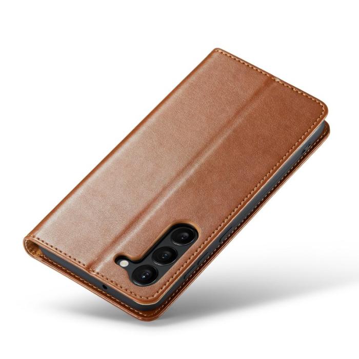 FIERRE SHANN - FIERRE SHANN Samsung Galaxy S24 Fodral PU Läder - Brun
