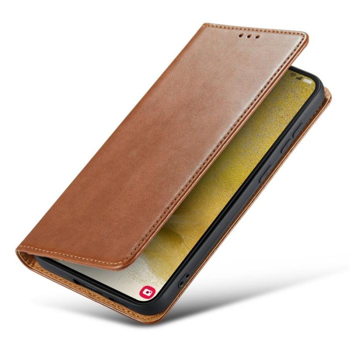 FIERRE SHANN - FIERRE SHANN Samsung Galaxy S24 Fodral PU Läder - Brun