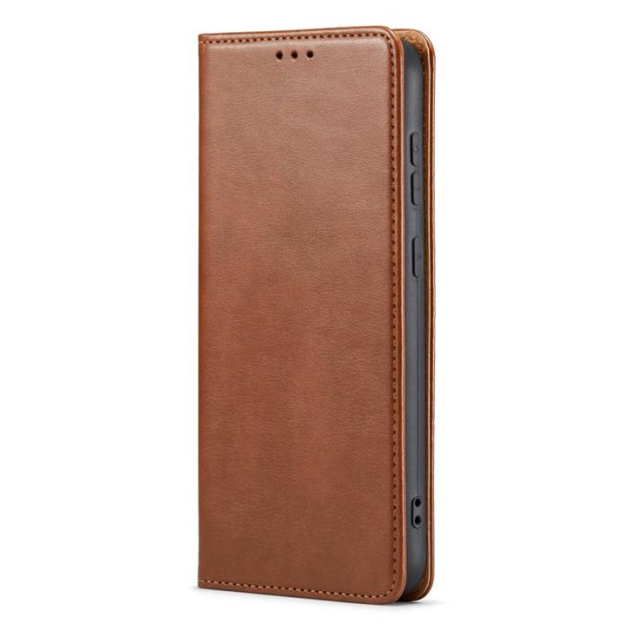 FIERRE SHANN - FIERRE SHANN Samsung Galaxy S24 Fodral PU Läder - Brun