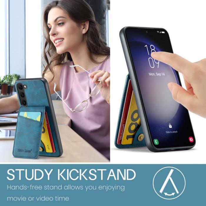 FIERRE SHANN - FIERRE SHANN Samsung Galaxy S24+ Fodral RFID Blocking - Blå