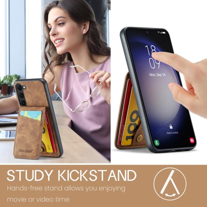 FIERRE SHANN - FIERRE SHANN Samsung Galaxy S24+ Fodral RFID Blocking - Brun