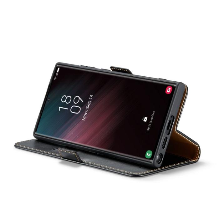 FIERRE SHANN - FIERRE SHANN Samsung Galaxy S24 Ultra Fodral Äkta läder - Blå