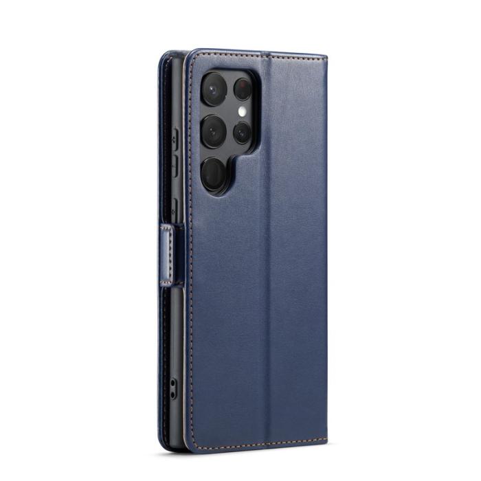 FIERRE SHANN - FIERRE SHANN Samsung Galaxy S24 Ultra Fodral Äkta läder - Blå