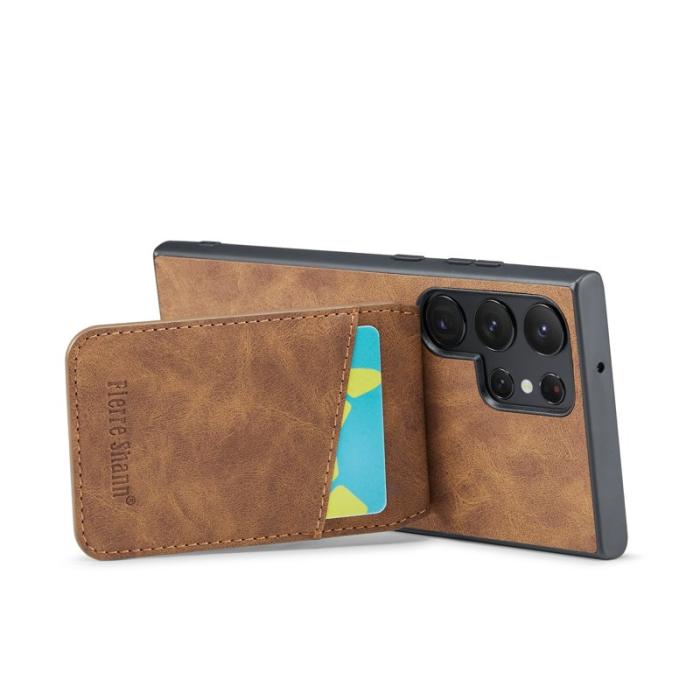 FIERRE SHANN - FIERRE SHANN Samsung Galaxy S24 Ultra Fodral Äkta läder - Brun